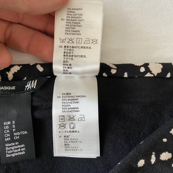 H&M Women's Black White Pull On Mini Skirt Size Small - Picture 5 of 9